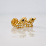 Stud Earrings Elephant 0.9g / in / 8.78mm Yellow Gold 18K
