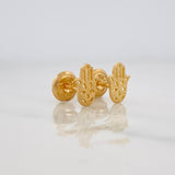 Stud Earrings Hamsa Hand 0.7g / in / 5.04mm Yellow Gold 18K