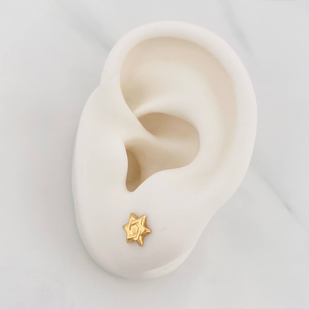 Stud Earrings Star of David 0.65g / in / 4.95mm Yellow Gold 18K
