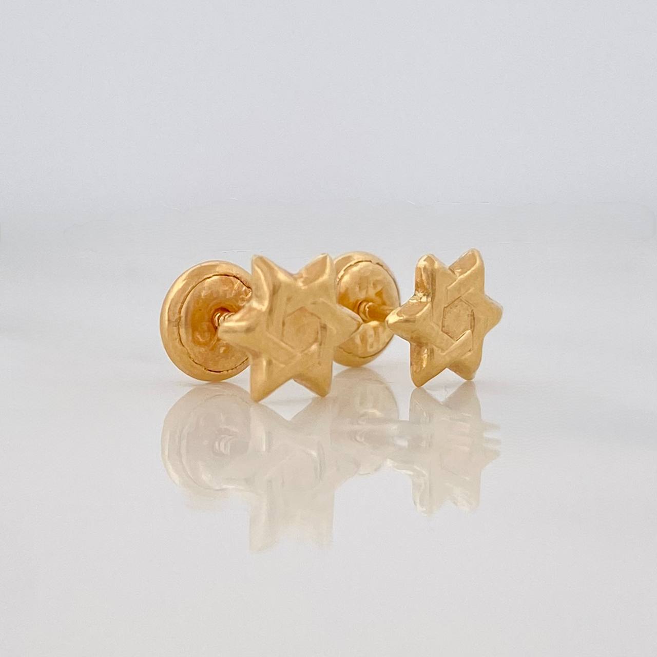 Stud Earrings Star of David 0.65g / in / 4.95mm Yellow Gold 18K