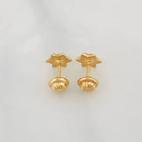 Stud Earrings Star of David 0.65g / in / 4.95mm Yellow Gold 18K