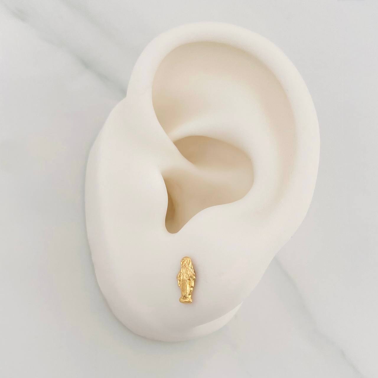 Stud Earrings Virgen Milagrosa 0.55g / in / 3.97mm Yellow Gold 18K