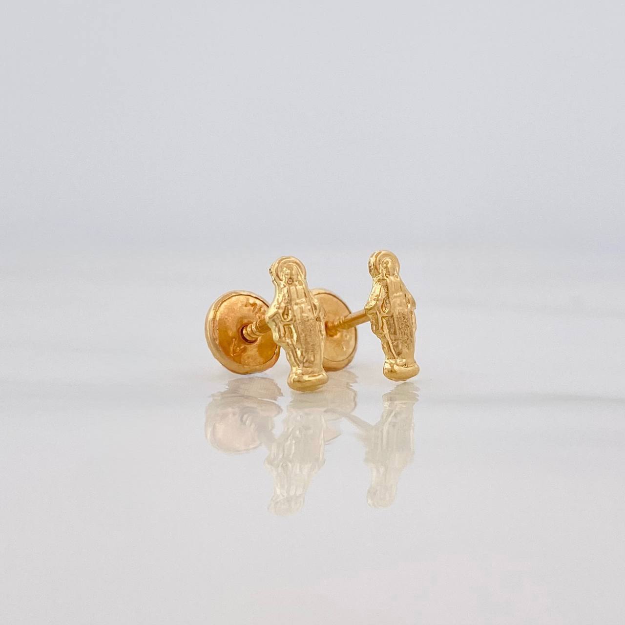 Stud Earrings Virgen Milagrosa 0.55g / in / 3.97mm Yellow Gold 18K