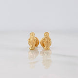 Stud Earrings Virgen Milagrosa 0.55g / in / 3.97mm Yellow Gold 18K