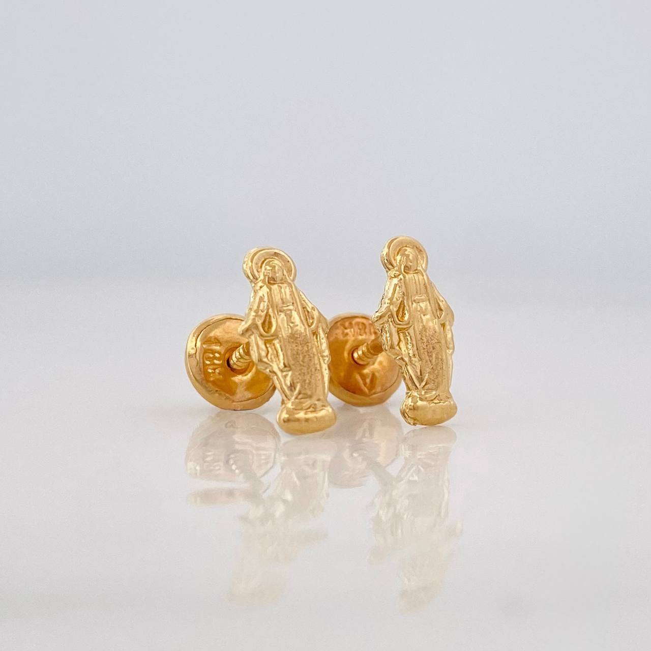Stud Earrings Virgen Milagrosa 0.65g / in / 4.98mm Yellow Gold 18K