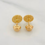 Stud Earrings Virgen de Guadalupe 1.2g / in / 5.74mm Yellow Gold 18K