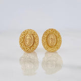 Stud Earrings Virgen de Guadalupe 1.2g / in / 5.74mm Yellow Gold 18K