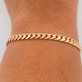 Pulso Cubana Monaco 6.4gr / 7 1/4 in / 5mm Dos Oros Blanco Rosa +4 18K $