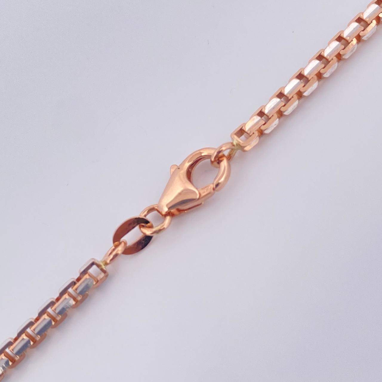 Cadena Veneciana 32gr / 27 3/4 in / 2.6mm Dos Oros Blanco Rosa +3 18K $