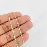 Cadena Escalera Plana 1.55g / 18 in / 1.4mm Oro Amarillo 18K