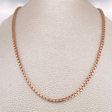 Cadena Veneciana 32gr / 27 3/4 in / 2.6mm Dos Oros Blanco Rosa +3 18K $