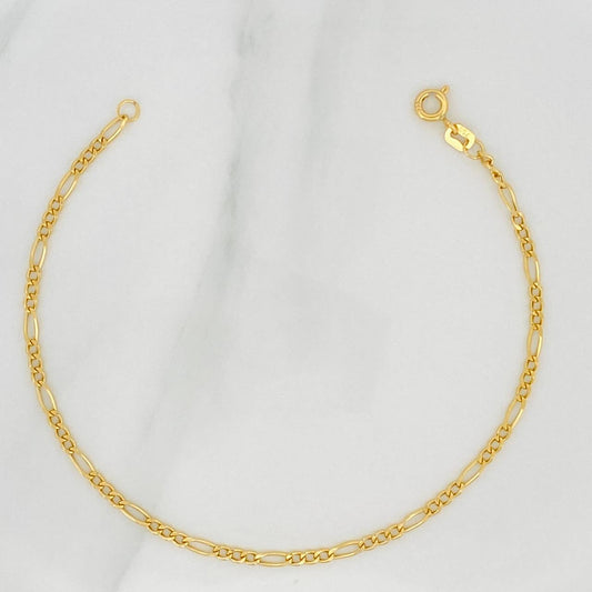 Pulso Figaro 1.25 g / 7 3/4 in / 2.15 mm Oro Amarillo 18K