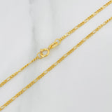 Cadena Figaro 1.8gr / 23 1/2 in / 1.55mm Oro Amarillo +1 18K $