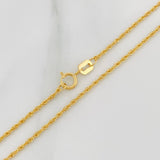 Rope Chain 0.95gr / 19 3/4 in / 1mm Yellow Gold +3 18K $