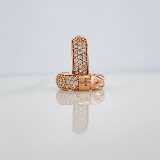 Candongas Triple Carril Mini 1.95gr / 1/2 in / Oro Rosa 18K %