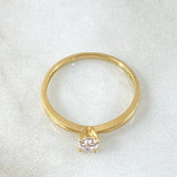 Bordered Solitaire Ring 1.7gr / Size 7 3/4 / 18K Gold ©