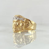 Anillo Rostro de Jesús 7.85gr / T9 / Liso Dos Oros Amarillo Blanco 18K ©