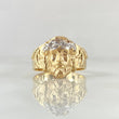 Anillo Rostro de Jesús 7.85gr / T9 / Liso Dos Oros Amarillo Blanco 18K ©