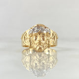 Anillo Rostro de Jesús 7.85gr / T9 / Liso Dos Oros Amarillo Blanco 18K ©