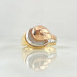 Triple Waves Ring 4.4gr / T6 3/4 / Smooth Three Golds 18K ©