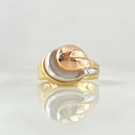 Triple Waves Ring 4.4gr / T6 3/4 / Smooth Three Golds 18K ©