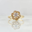 Gardenia Flower Ring 3.15gr / T7 1/4 / White Zirconia Yellow Gold 18K ©