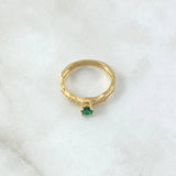 Zig-Zag External Ring 2.25gr / T6 1/4 / White Green Zircons Yellow Gold 18K ©