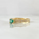 Zig-Zag External Ring 2.25gr / T6 1/4 / White Green Zircons Yellow Gold 18K ©