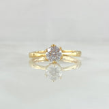 Ring Solitaire Thick Scepter 1.35gr / T5 1/2 / White Zircons Yellow Gold 18K ©