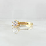 Ring Solitaire Thick Scepter 1.35gr / T5 1/2 / White Zircons Yellow Gold 18K ©