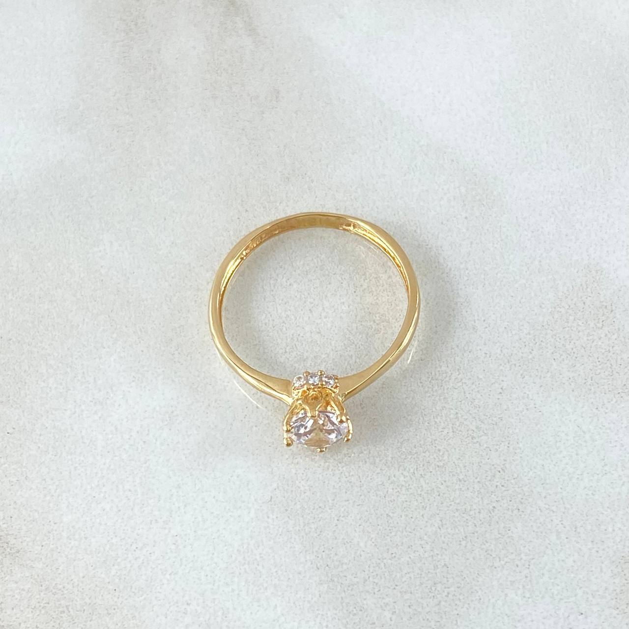 Ring Solitaire Thick Scepter 1.35gr / T5 1/2 / White Zircons Yellow Gold 18K ©