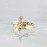 Internal Cross Ring 1.6gr / T6 / White Zirconia Yellow Gold 18K ©