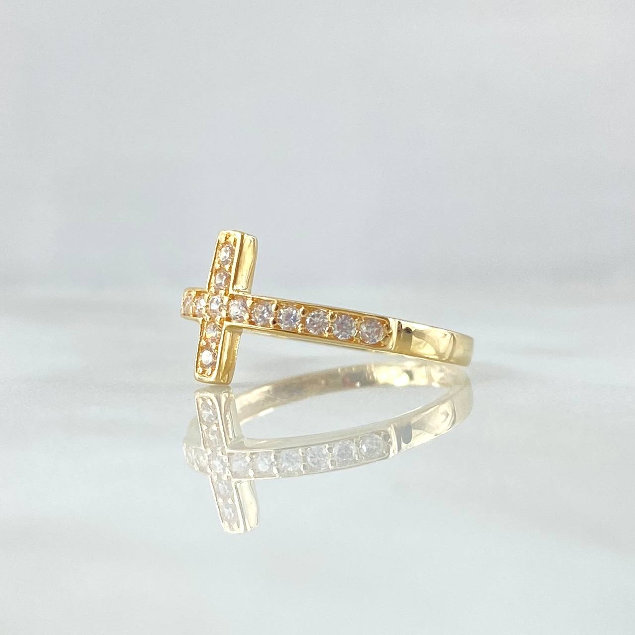 Internal Cross Ring 1.6gr / T6 / White Zirconia Yellow Gold 18K ©