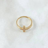 Internal Cross Ring 1.6gr / T6 / White Zirconia Yellow Gold 18K ©