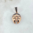 Pendant Spartan Helmet 4.45gr / 3.5cm / Black Zircons Rose Gold 18K *