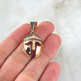 Pendant Spartan Helmet 4.45gr / 3.5cm / Black Zircons Rose Gold 18K *