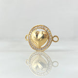 Charm Heart Halo Dense 1.5gr / 2cm / White Zircons Yellow Gold 18K *