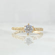 Victorian Bridge Ring 2.25gr / T7 1/4 / White Zircons Yellow Gold 18K *