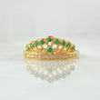 Peacock Crown Ring 2.05gr / T6 / White Green Zircons Yellow Gold 18K *