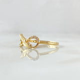 Anillo Infinito Pluma Parcial 1.4gr / T5 1/4 / Circones Blancos  Oro Amarillo 18K *