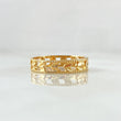 Ring Band Hearts Striped Internally 2.45gr / T6 3/4 / Diamond Cut Yellow Gold 18K *