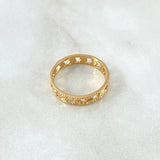 Ring Band Hearts Striped Internally 2.45gr / T6 3/4 / Diamond Cut Yellow Gold 18K *