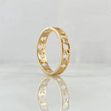 Ring Band Hearts Striped Internally 2.45gr / T6 3/4 / Diamond Cut Yellow Gold 18K *