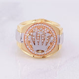 Crown Strap Ring 9.6g / T9 1/2 Three Golds 18K