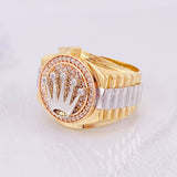 Crown Strap Ring 9.6g / T9 1/2 Three Golds 18K