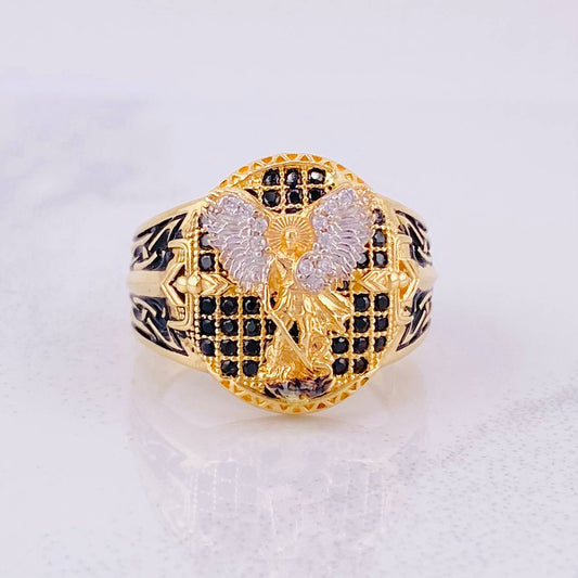 Saint Michael Archangel Ring 11.4g / T9 1/4 Yellow Gold 18K