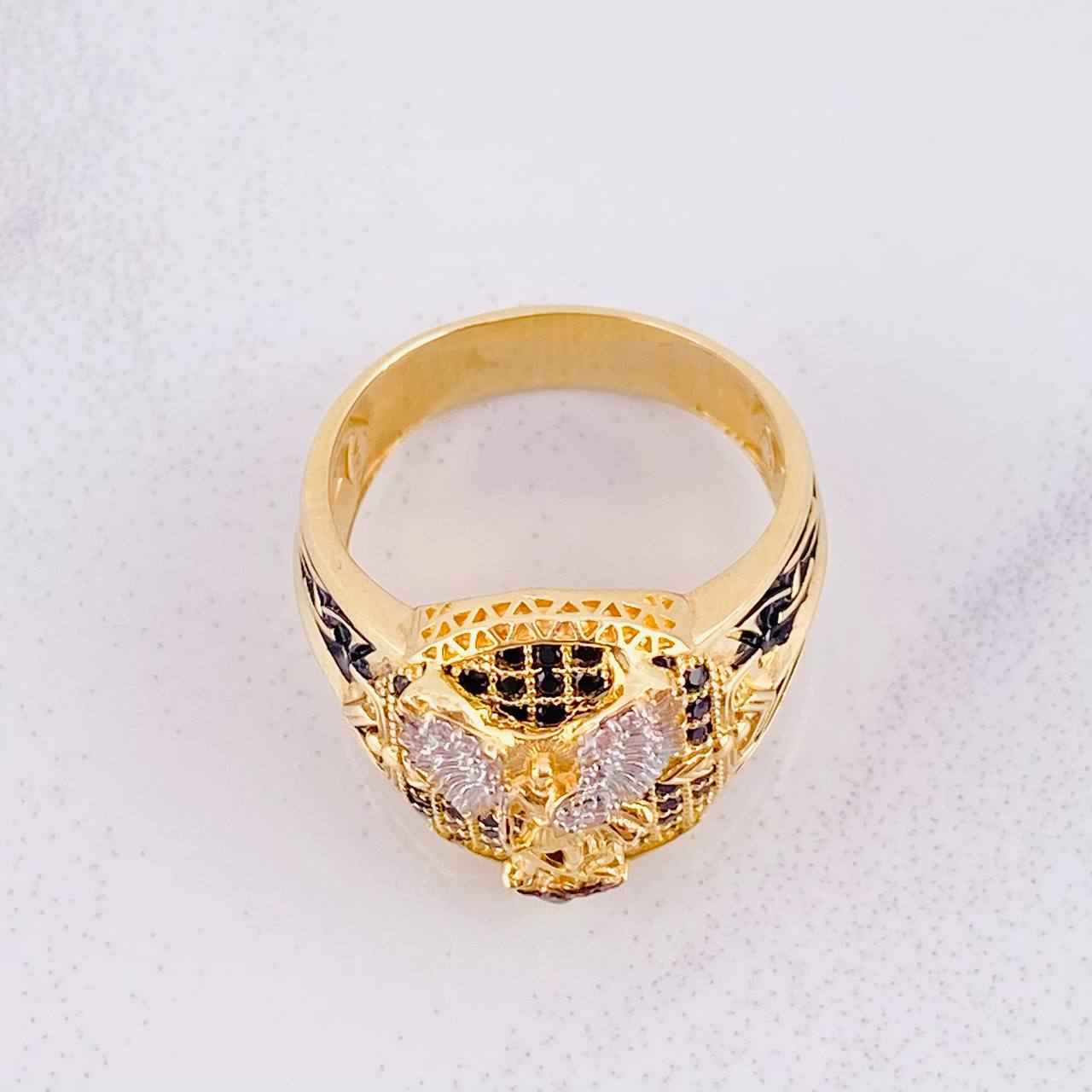 Anillo San Miguel Arcángel 11.4g / T9 1/4 Oro Amarillo 18K