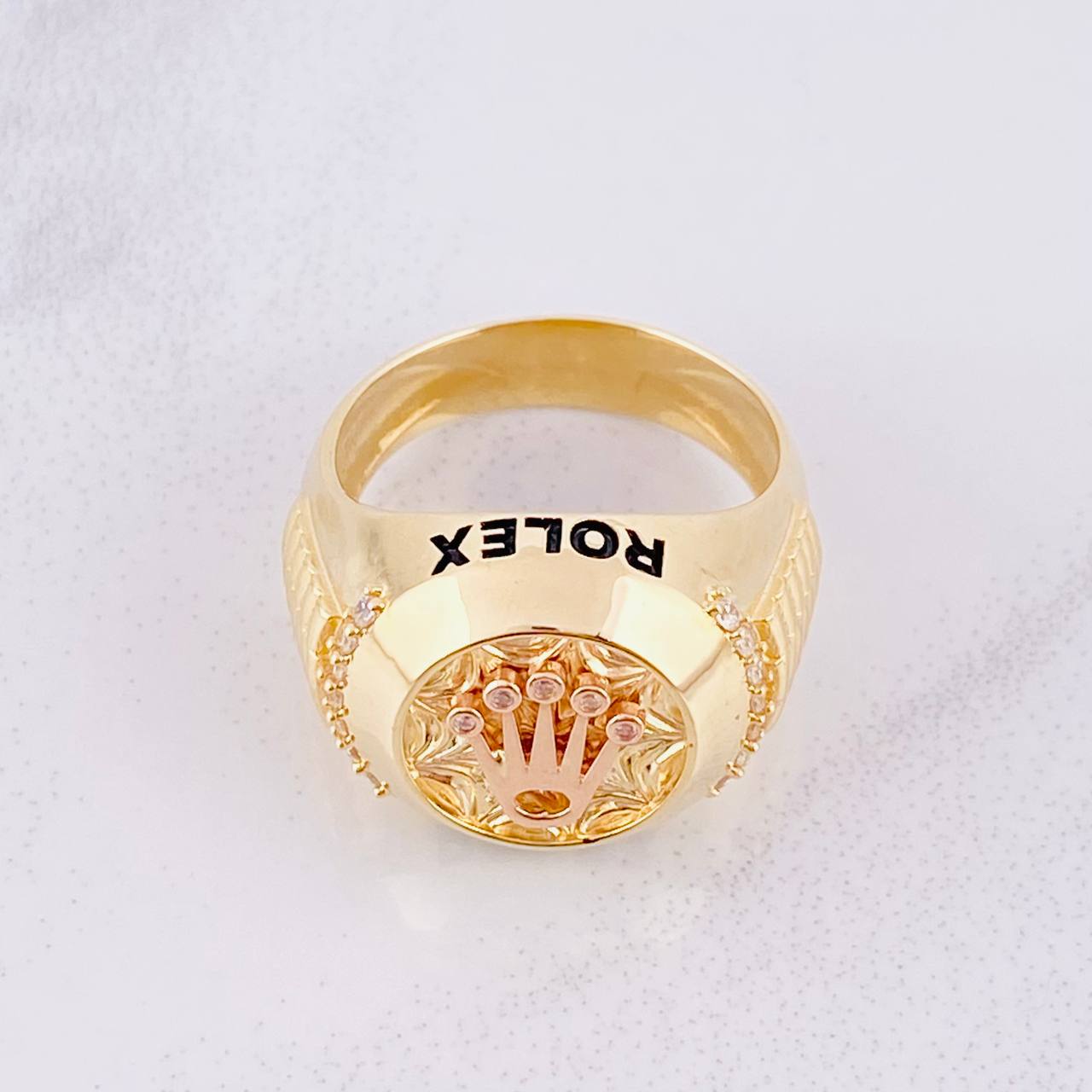 Circle Crown Ring 13.05g / T10 1/2 Two-Tone Yellow Rose Gold 18K
