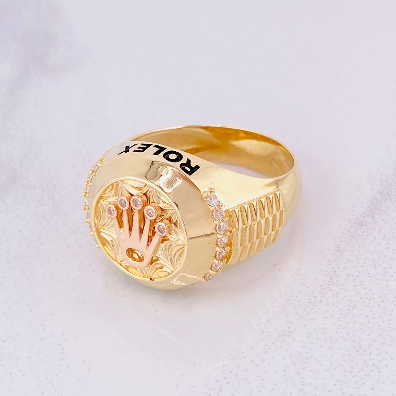 Circle Crown Ring 13.05g / T10 1/2 Two-Tone Yellow Rose Gold 18K