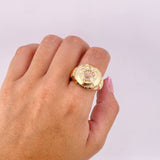 Circle Crown Ring 13.05g / T10 1/2 Two-Tone Yellow Rose Gold 18K